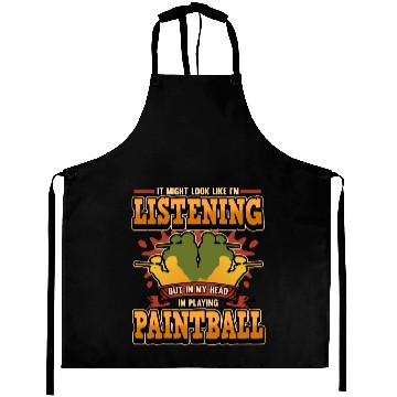 Discover Paintball Marker Gotcha Saying Gift Aprons