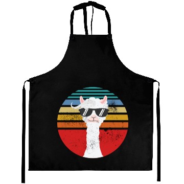Discover Funny Llama Alpaca With Sunglasses Aprons