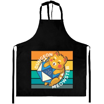 Discover Retro Dungeon Meowster 2.0 Aprons