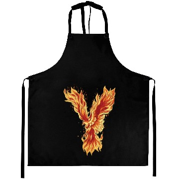 Discover Fire phoenix bird with flame wings Aprons