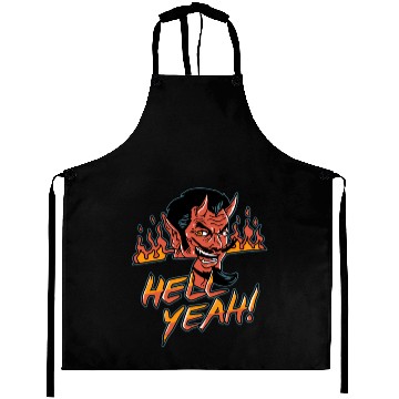 Discover Hell Yeah Devil Costume Design for Halloween Aprons