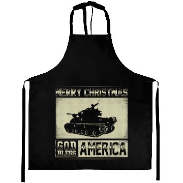 Discover Merry christmas God Bless America Aprons