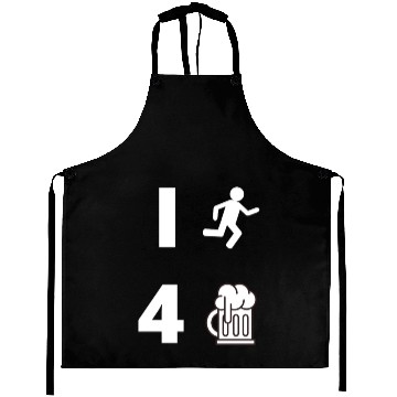 Discover I Run 4 Beer Vertical White Aprons