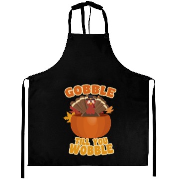 Discover Gobble till you Wobble Thanksgiving Turkey Aprons