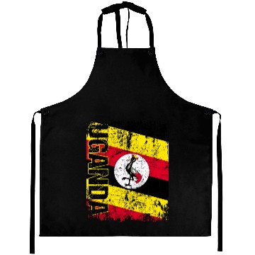 Discover Uganda Flag Big Vintage Retro Flag Gift Aprons