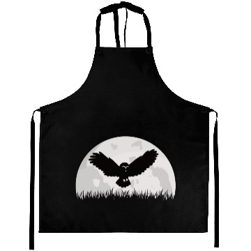 Discover Flying Barn Owl Moon Aprons