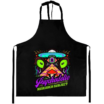 Discover Illuminati Pyramid Alien - Psychedelic Research Aprons