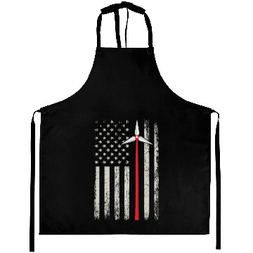 Discover American Flag Engineer Aprons Wind Turbine