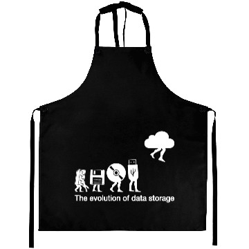 Discover Funny evolution of data storage for nerd coder Aprons
