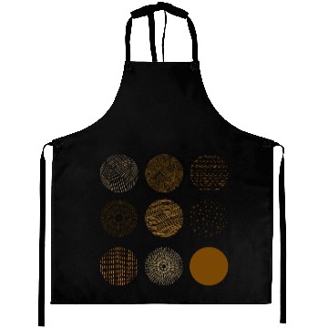 Discover Grid Pattern Brown Circles Pattern Abstract Art Aprons