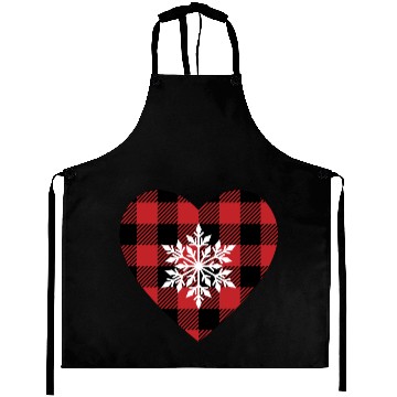 Discover Buffalo Plaid snowflake heart Aprons