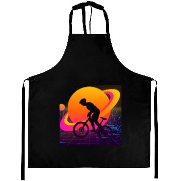 Discover Mountain Biking Retrowave Synthwave Gift Aprons
