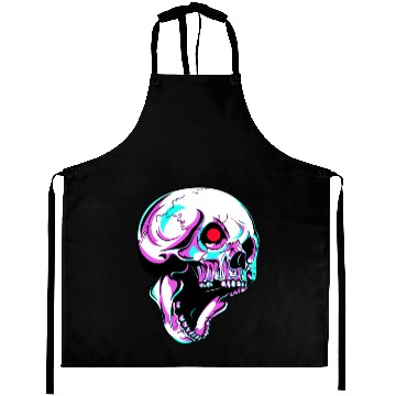 Discover Skull Robot With Red Blinking Eye Cyborg Aprons