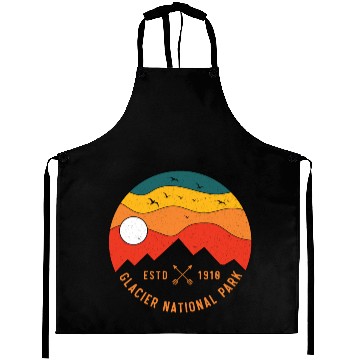 Discover Retro Glacier National Park Montana Souvenir 80s Aprons
