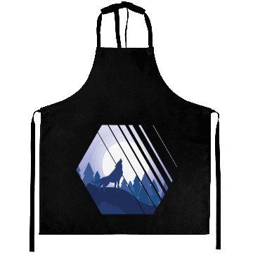 Discover Howling Wolf Hexagon Aprons