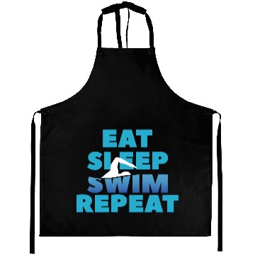 Discover Eat Sleep Swim Repeat, Funny Swimmer Gift Aprons