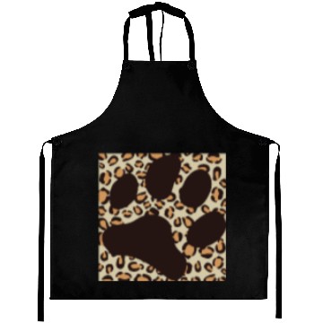 Discover Paw on jaguar background Aprons