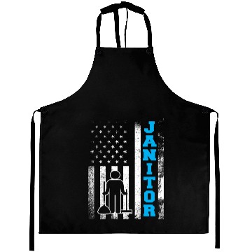 Discover Janitor School Custodian Cleaner Janitors US Flag Aprons