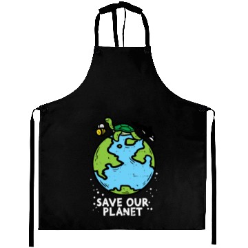 Discover Save Our Planet Bees Turtle Orca Cute Earth Day Aprons