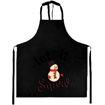 Discover Let it Snow Man Christmas Theme Aprons