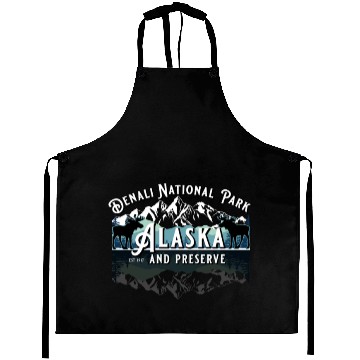 Discover Denali National Park Alaska Ak Usa Moose Souvenir Aprons