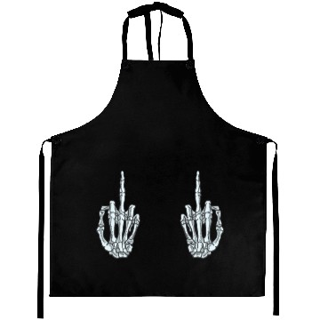 Discover Skeleton Middle Finger Aprons