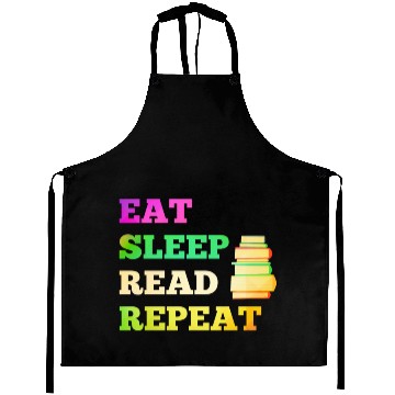 Discover Eat Sleep Read Repeat for Books Reader writer Aprons