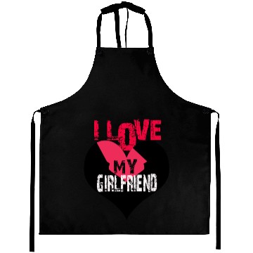 Discover I LOVE MY GIRLFRIEND Aprons