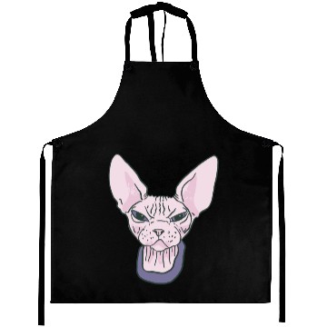 Discover grumpy catpinkGrumpy Sphinx Cat - Purple Aprons