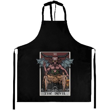 Discover The Devil Tarot Card Halloween Baphomet Satanic Ba Aprons