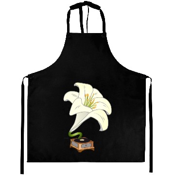 Discover nostalgic lilies flowers blossoms gramophone Aprons