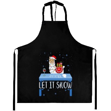 Discover Let it snow llama cocain Aprons