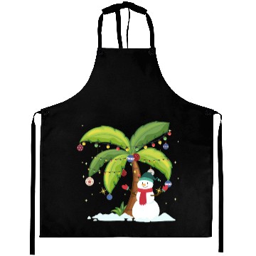 Discover Christmas Palm Tree And Snowman Aprons