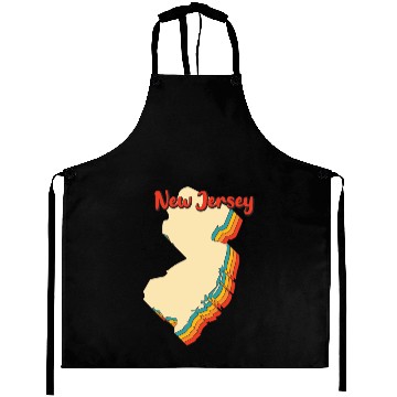 Discover New Jersey Map Outline Vintage Retro Nj Home State Aprons