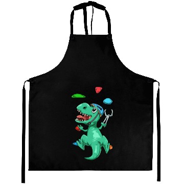 Discover Funny T-Rex Bouldering and Rock Climbing Gift Aprons
