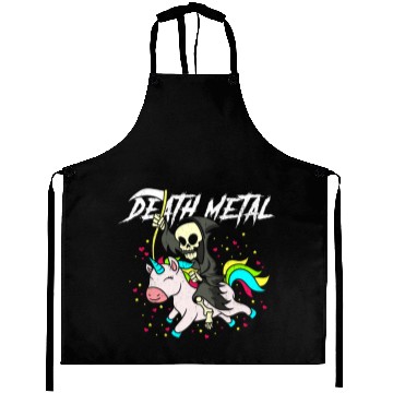 Discover Death Metal Unicorn Aprons