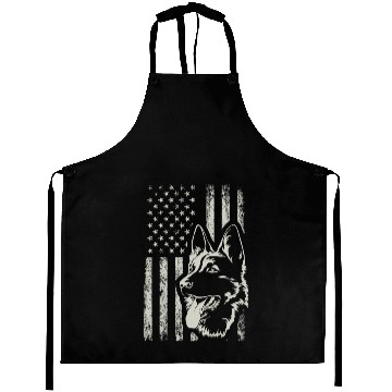 Discover Patriotic German Shepherd AMERICAN FLAG Dog Lover Aprons