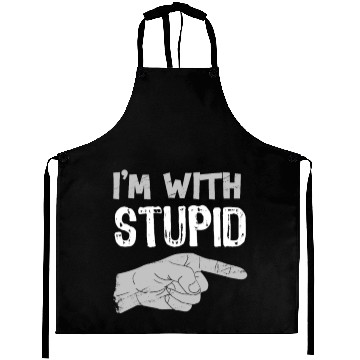 Discover Funny I'm With Stupid Print Aprons