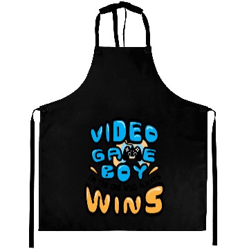 Discover Video Game Boy Always Wins Aprons