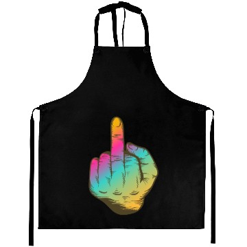 Discover Middle Finger Stinky Fuck You Offensive Symbol Aprons