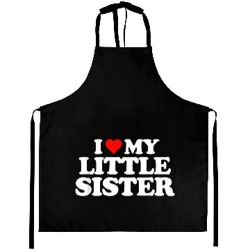 Discover I Love My Little Sister Heart Funny Fun Gift Aprons