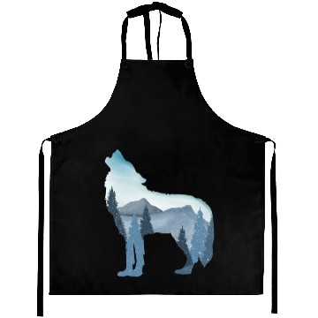 Discover Alpha Wolf Art - Nature Background Aprons