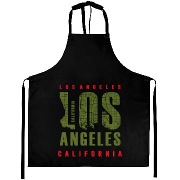 Discover California Los Angeles Font Aprons