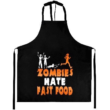 Discover Zombies Hate Fast Food Funny Halloween Running Aprons