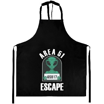 Discover Area 51 Alien Mug Shot Escape Science Fiction Aprons