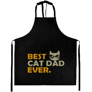 Discover Best Cat Dad Ever Funny Aprons