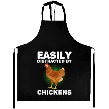 Discover Easily Distracted By Chickens Farmer Gift Chicken Aprons