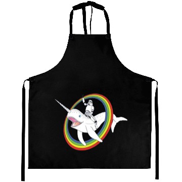 Discover Spaceman riding narwhal through rainbow Aprons