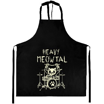 Discover Heavy Meowtal Cat Metal Music Gift Idea Aprons