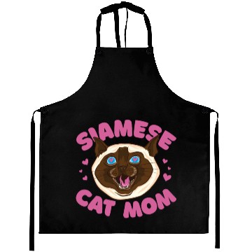 Discover Siamese cat mom Aprons